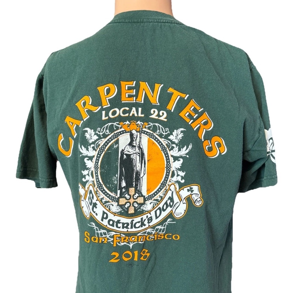 2018 Union Line Carpenters Local 22 St. Patrick’s Day Green Shirt Size Medium